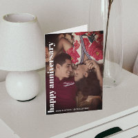 Happy Anniversary Photo Trendy Romantic Card