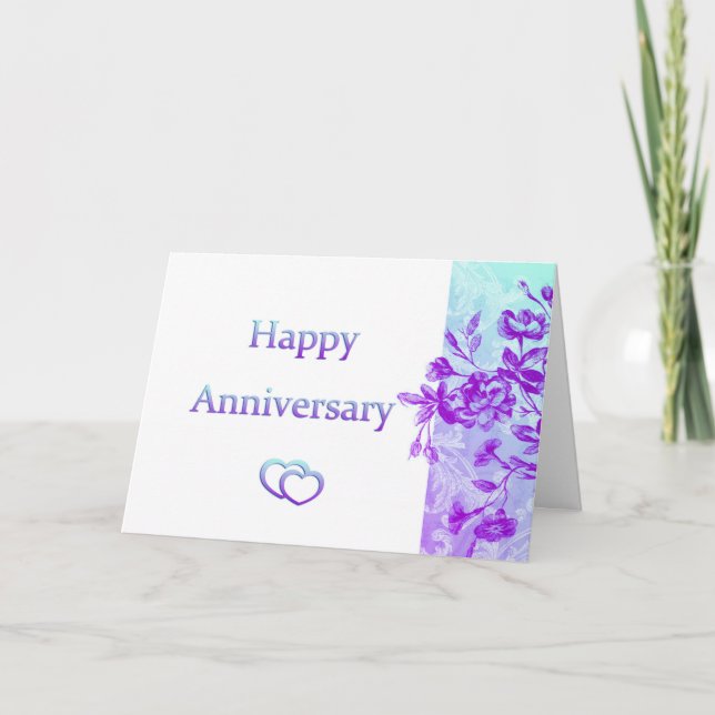 Happy Anniversary (purple) Card (Front)