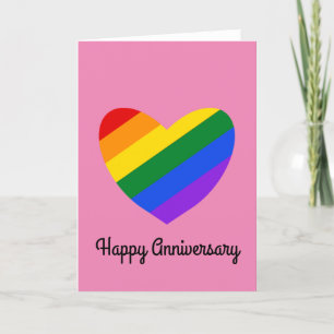 Happy Anniversary Rainbow Heart #1 Card