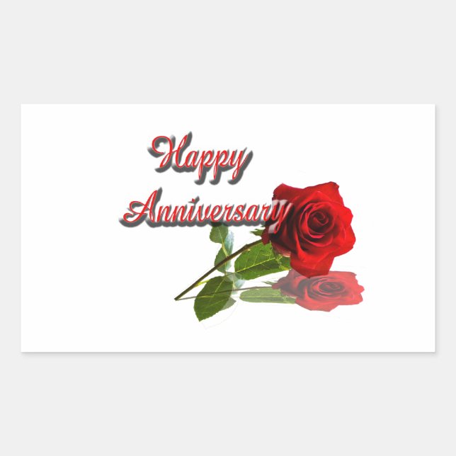 Happy Anniversary Rectangular Sticker (Front)