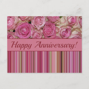 Happy Anniversary roses Postcard