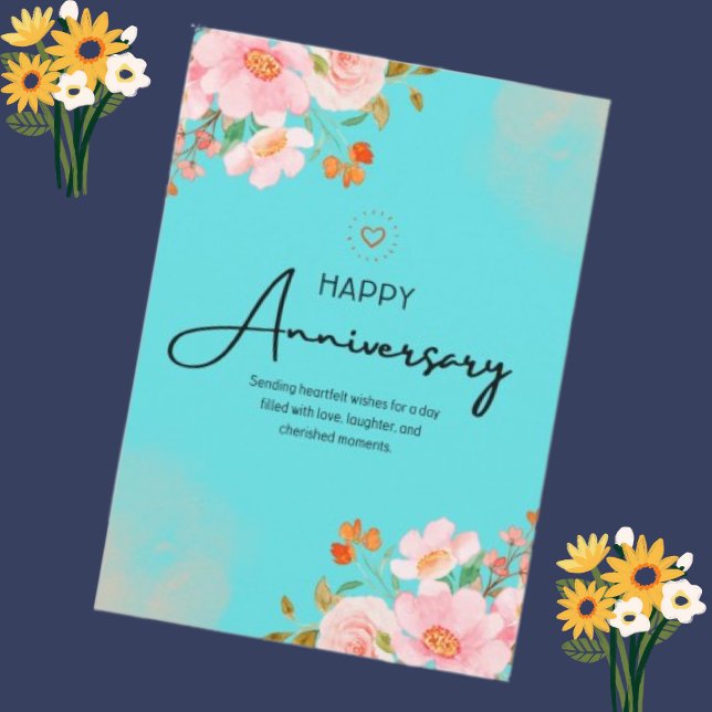 Happy Anniversary Sending heartfelt wishes Invitation (Happy Anniversary Greetings Cards)