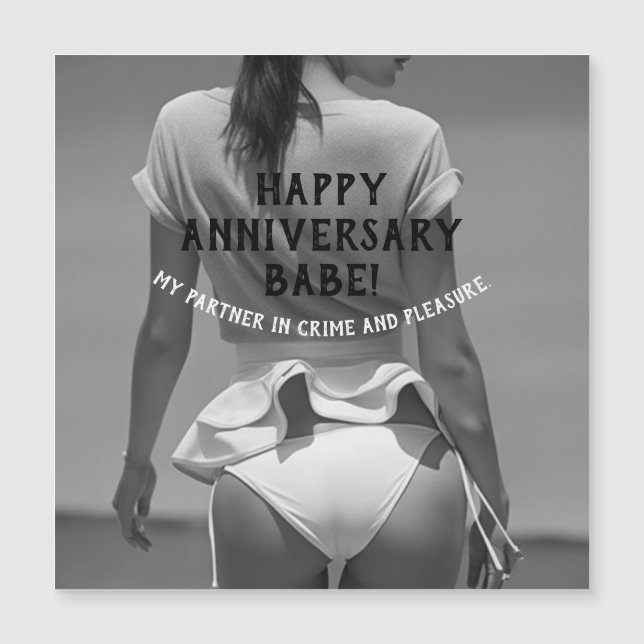 Happy Anniversary Sexy Naughty  Magnetic Invitation (Front)