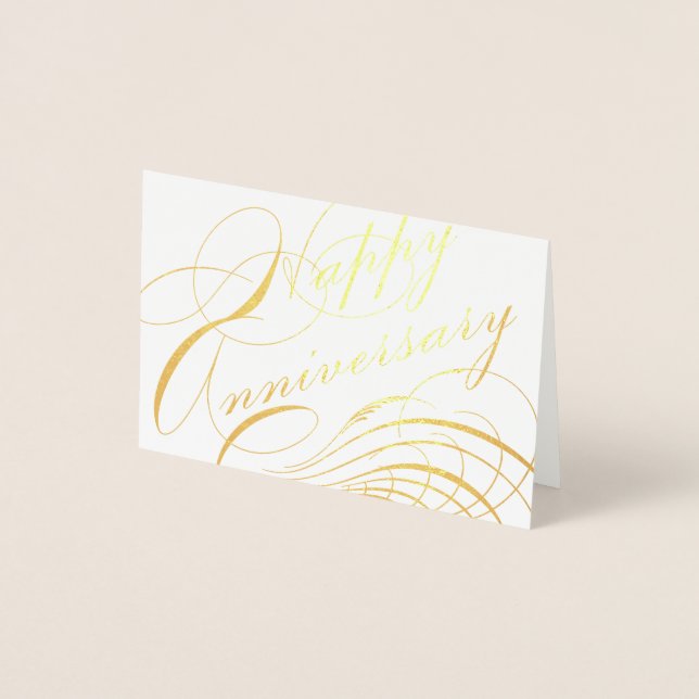 Happy Anniversary Special Occasion Flourishes Foil Card (Front)