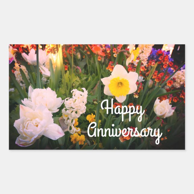 Happy Anniversary Spring Flowers #1-1 Stickers (Front)