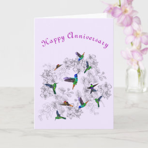 Happy Anniversary - Spring Joy - Hummingbirds Card