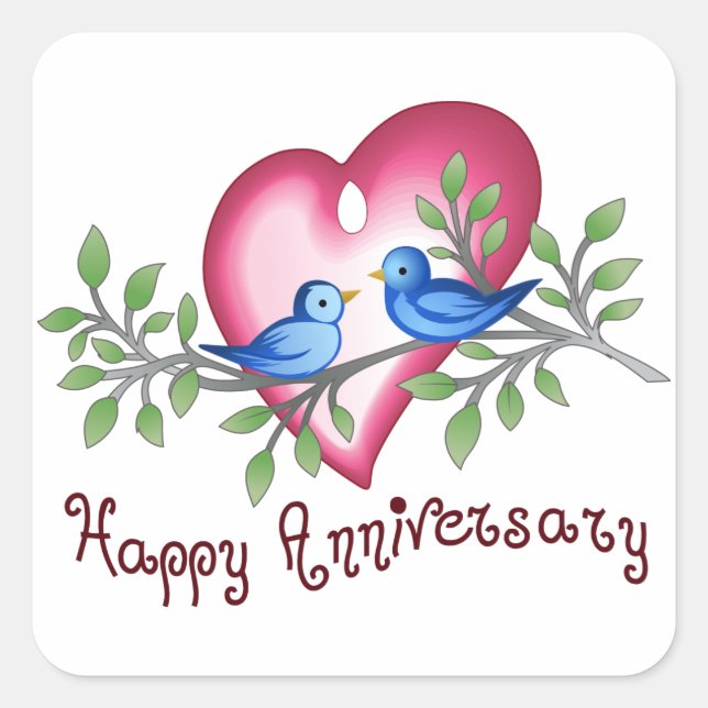 Happy Anniversary Square Sticker (Front)