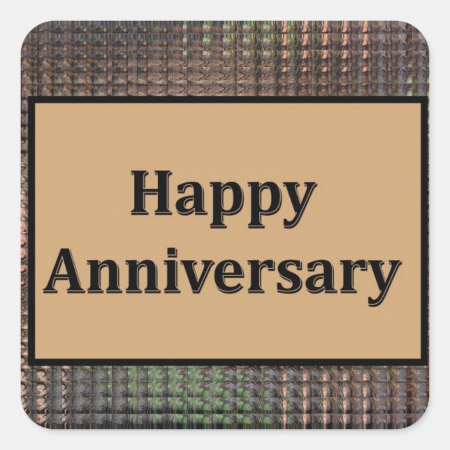 Happy Anniversary Square Sticker (Front)