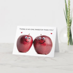 Happy Anniversary Sweet Apple Couple Humour  Holiday Card