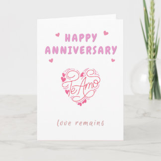 Happy Anniversary Te Amo Love Card