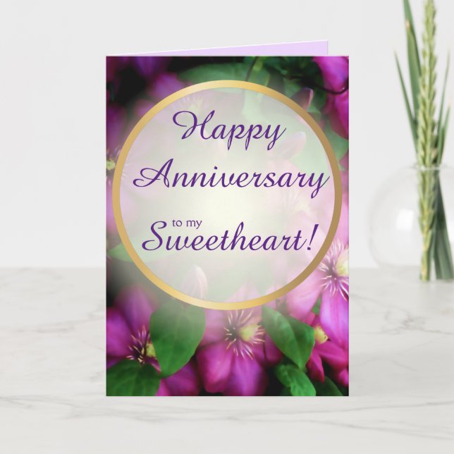 Happy Anniversary to my Sweetheart Romantic Card (Front)