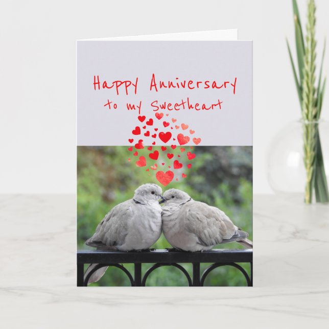 Happy Anniversary to my SweetheartRomantic Birds Holiday Card (Front)