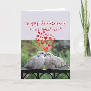 Happy Anniversary to my SweetheartRomantic Birds Holiday Card