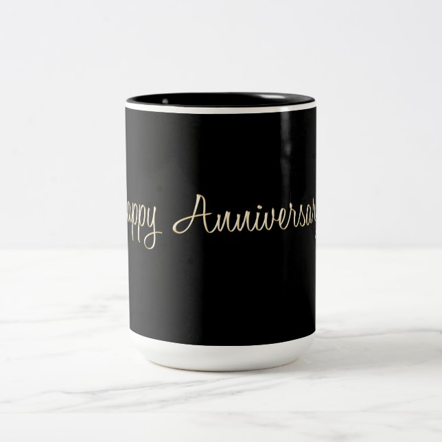 Happy Anniversary Two-Tone Coffee Mug (Center)
