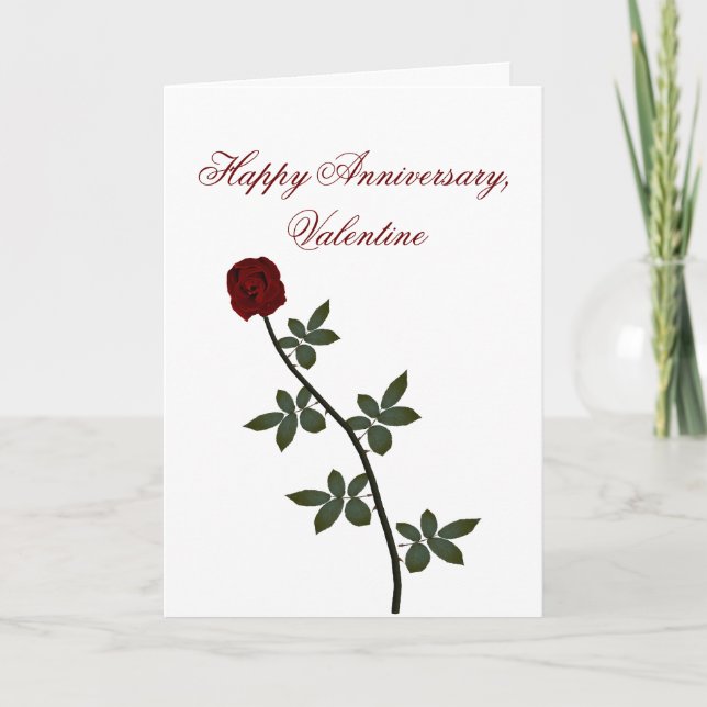 "Happy Anniversary, Valentine" Holiday Card (Front)