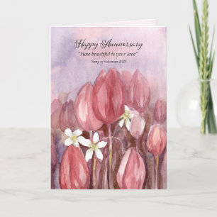 Happy Anniversary Valentine's Day Scripture Tulip  Card