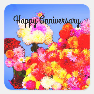 Happy Anniversary Various Dahlias #2-1 Stickers