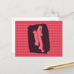 Happy Anniversary Vertical Stringed Ornaments Pink Postcard