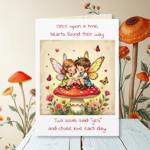 Happy Anniversary Vintage Cottage Core Fairy Poem Card