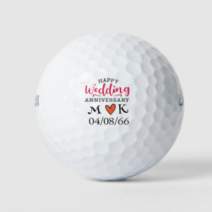 Happy Anniversary Wedding Golf Balls