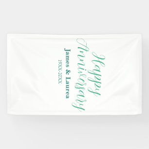 Happy anniversary wedding name date year simple mi banner