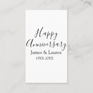 Happy anniversary wedding name date year simple mi business card
