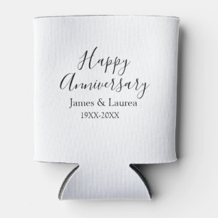 Happy anniversary wedding name date year simple mi can cooler