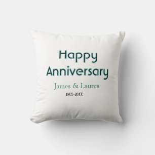 Happy anniversary wedding name date year simple mi cushion