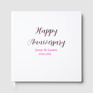 Happy anniversary wedding name date year simple mi guest book