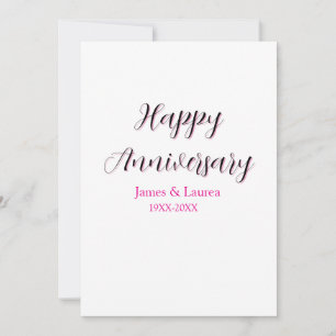 Happy anniversary wedding name date year simple mi invitation