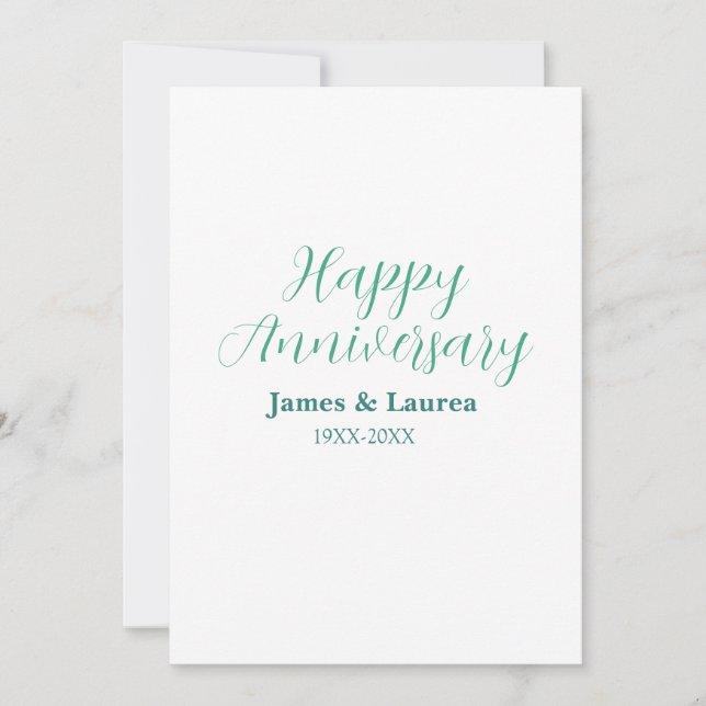 Happy anniversary wedding name date year simple mi invitation (Front)