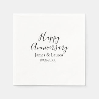 Happy anniversary wedding name date year simple mi napkin