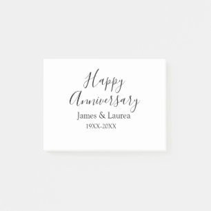 Happy anniversary wedding name date year simple mi post-it notes