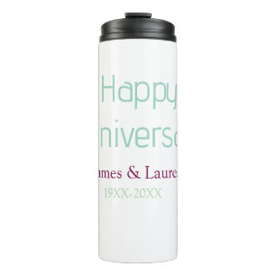 Happy anniversary wedding name date year simple mi thermal tumbler