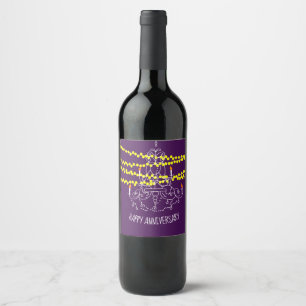 Happy Anniversary Wine Label