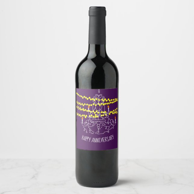 Happy Anniversary Wine Label (Front)