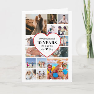 Happy Anniversary With Heart In Centre Photo Card