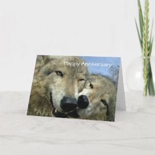 Happy Anniversary - Wolf Mates - for couple Card