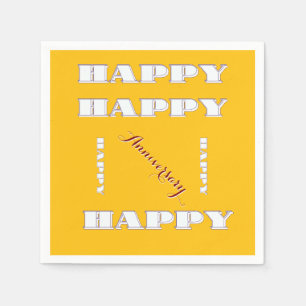 HAPPY Anniversary Yellow Napkin