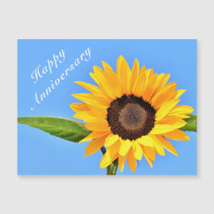 Happy Anniversary - Yellow Sunflower on Blue Sky
