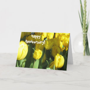 Happy Anniversary Yellow tulip greeting card