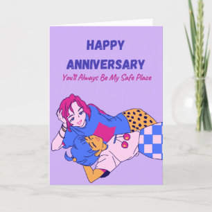 Happy Anniversary You'll Always Be My Safe Space  Holiday Card