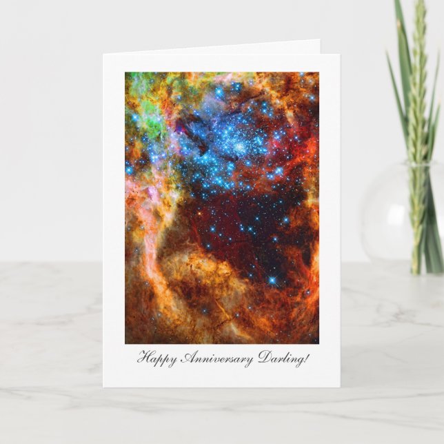 Happy Anniversay Darling, Stellar Nursery in Space Card (Front)