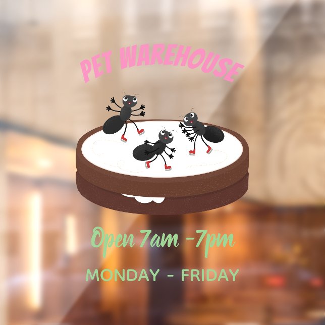 Happy ants ice skating on cookie cartoon (Sheet 2)