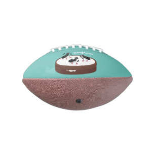 Happy ants ice skating on cookie cartoon football