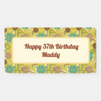 Happy Any Age Birthday Urban Floral Pattern