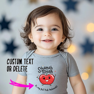 🍎Happy Apple Cheers with custom text Baby Bodysuit
