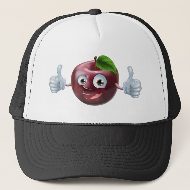 Happy apple man trucker hat (Front)