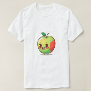 Happy Apple T-Shirt Cute Cartoon Fruit Graphic