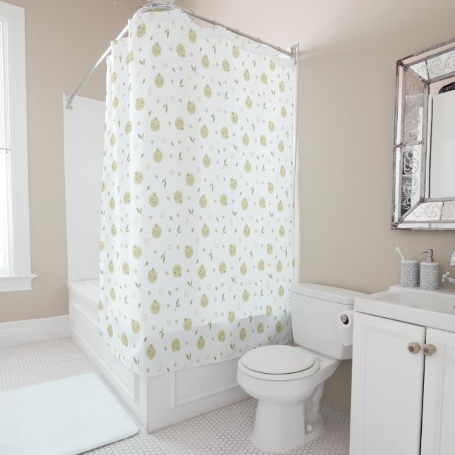 Happy Apples Design Print - Shower Curtain (In Situ)